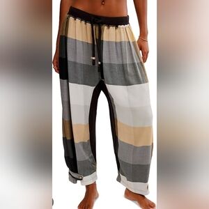 FP Movement by Free People Sugar Cookie Flannel Lounge Pants  Large Comfy